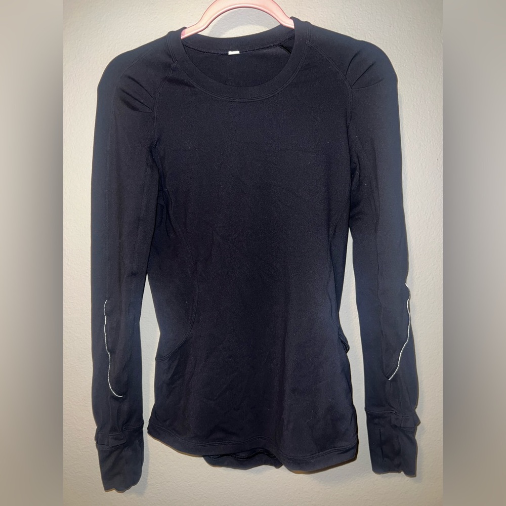 Lululemon Extra Mile Long Sleeve Black Top Size 4 - Picture 7 of 9
